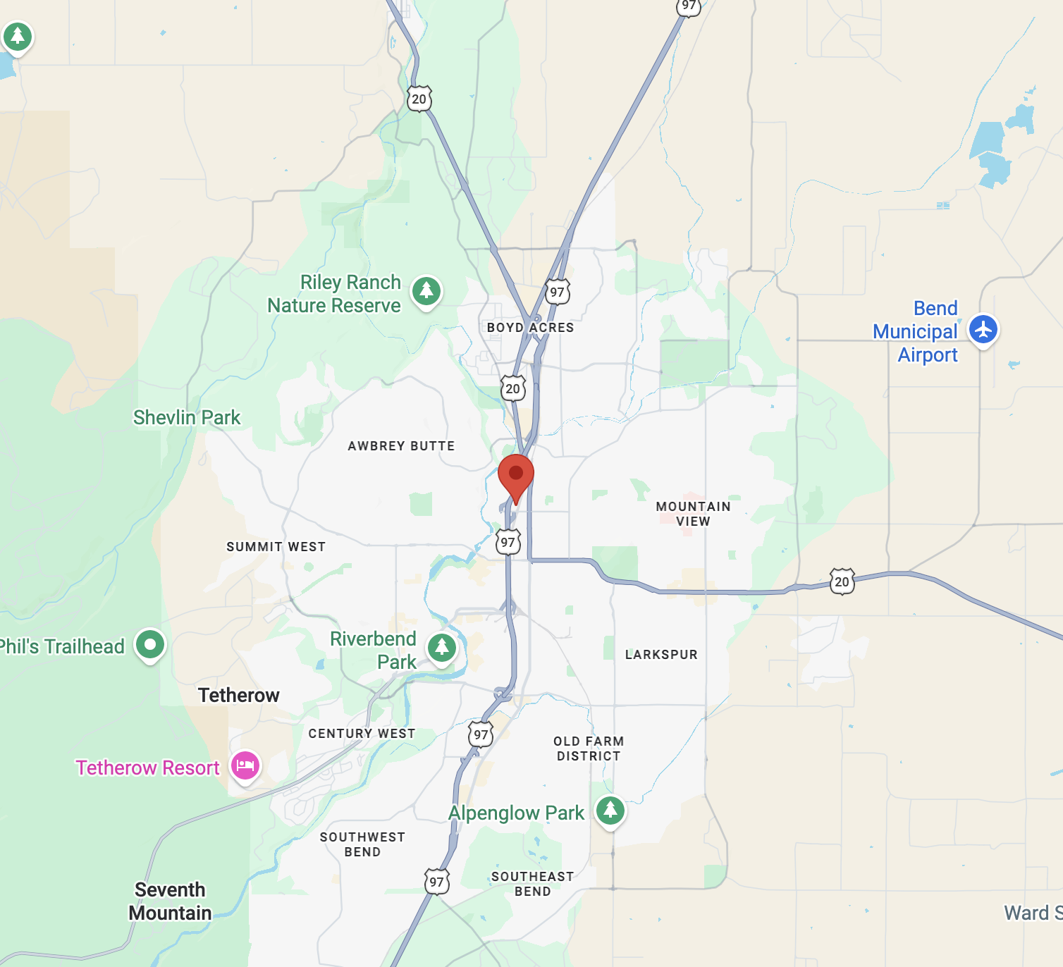Central Oregon Service Area Map